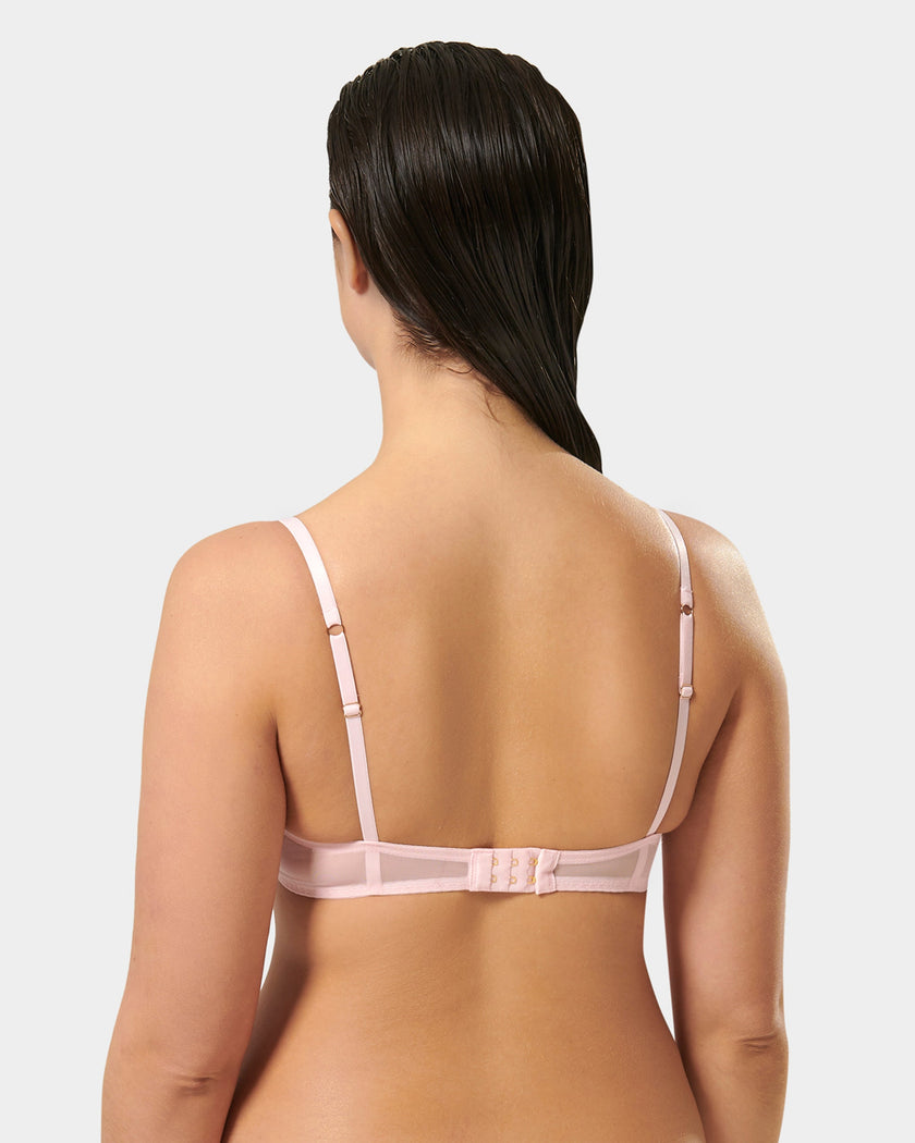 Marseille Embroidered Sheer Bra Pink