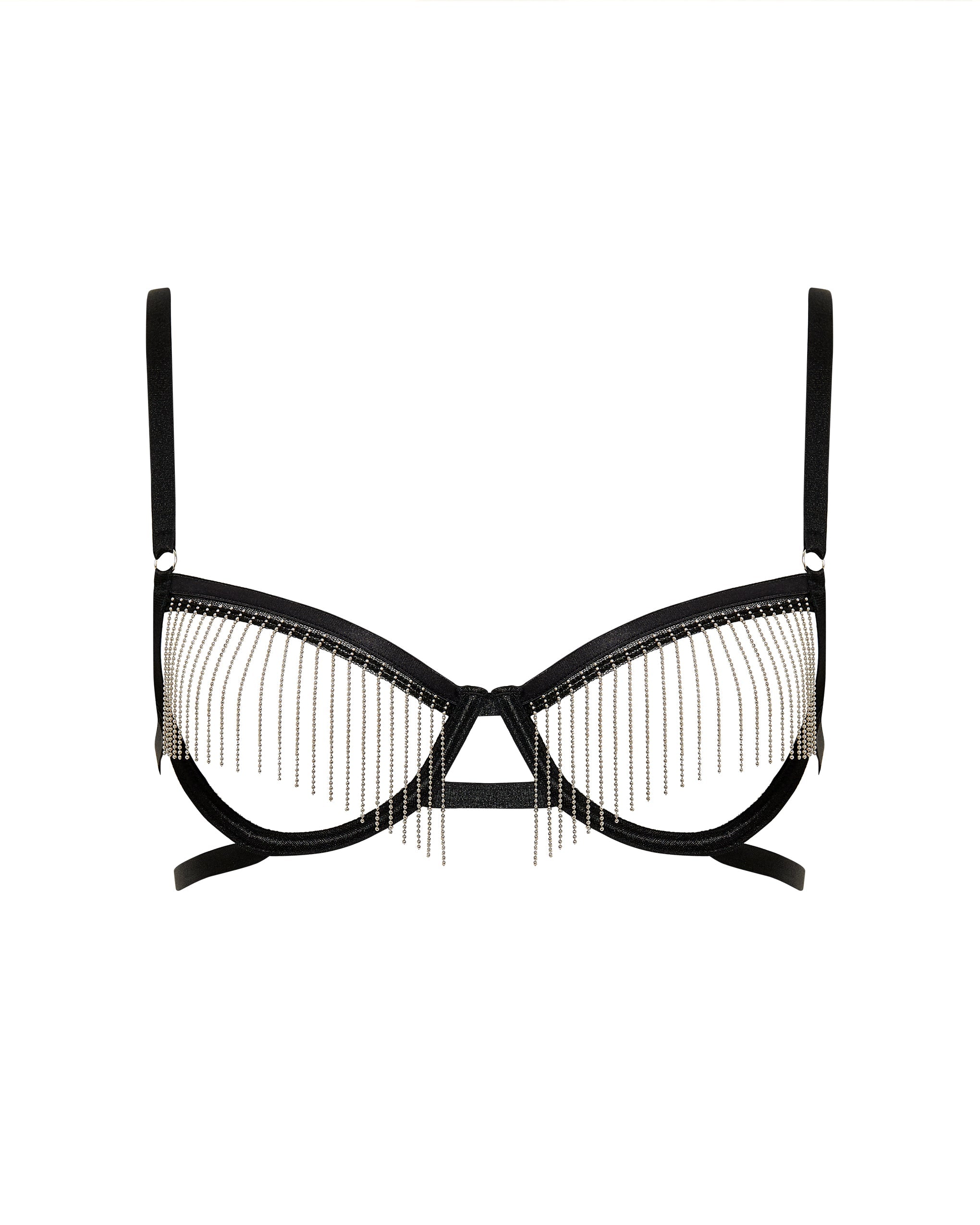 Antoinette Open Wired Bra Black/Silver