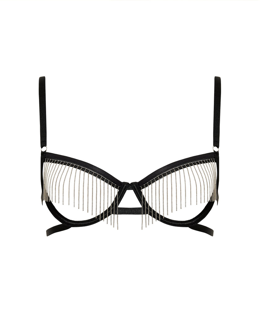 Antoinette Open Wired Bra Black/Silver