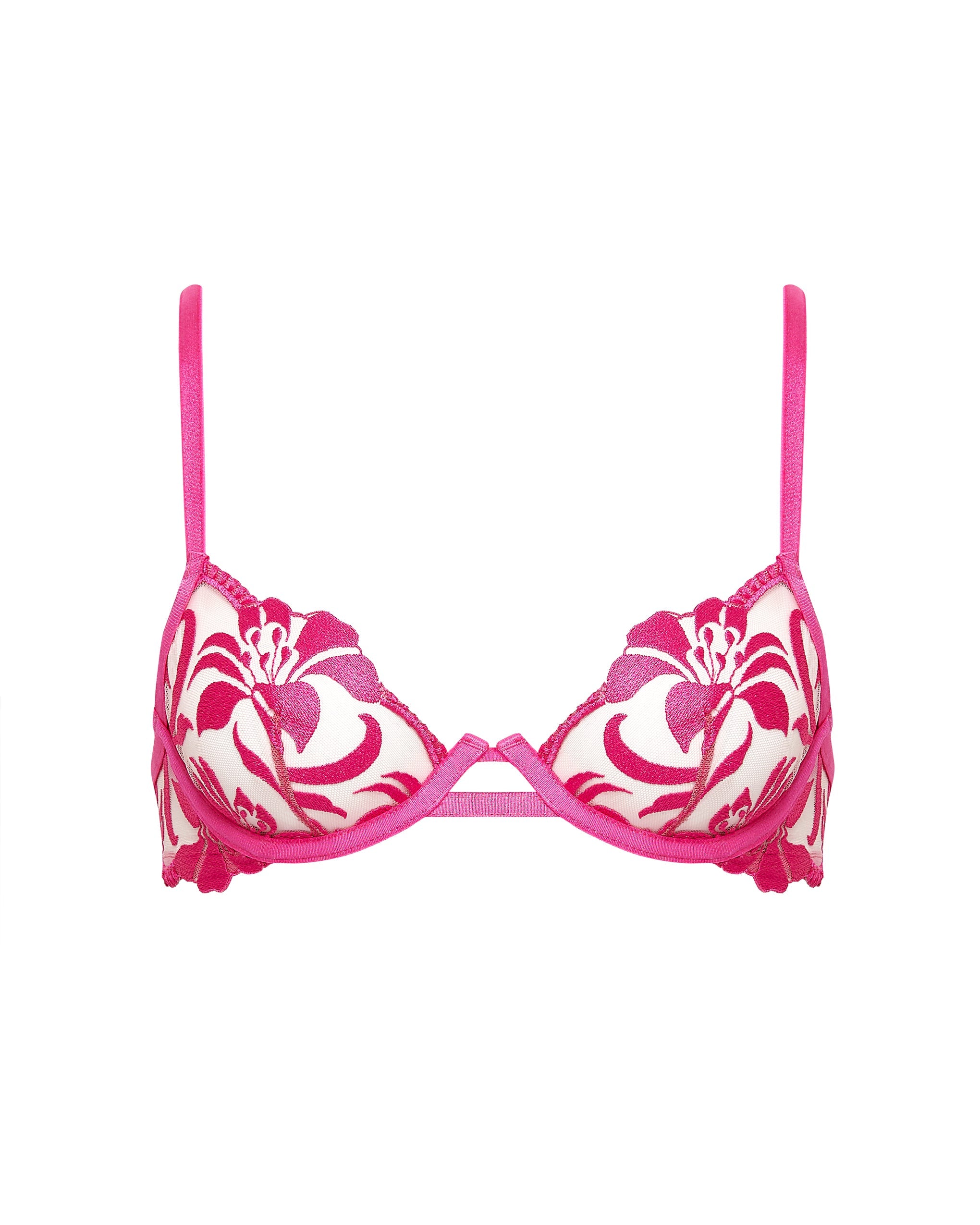 Leonora Wired Bra Fuchsia Pink/Sheer