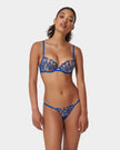 Catalina Embroidered Sheer Bra Blue
