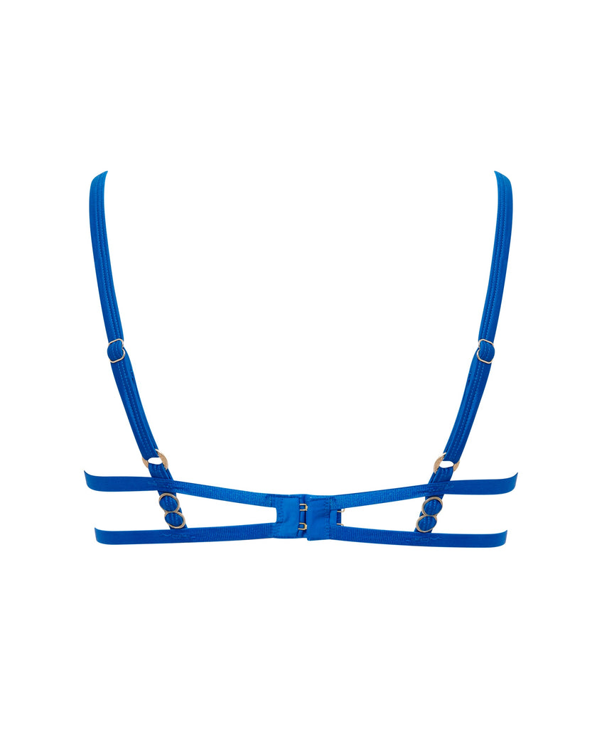 Etta Sheer Strappy Bra Blue