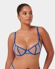 Etta Sheer Strappy Bra Blue