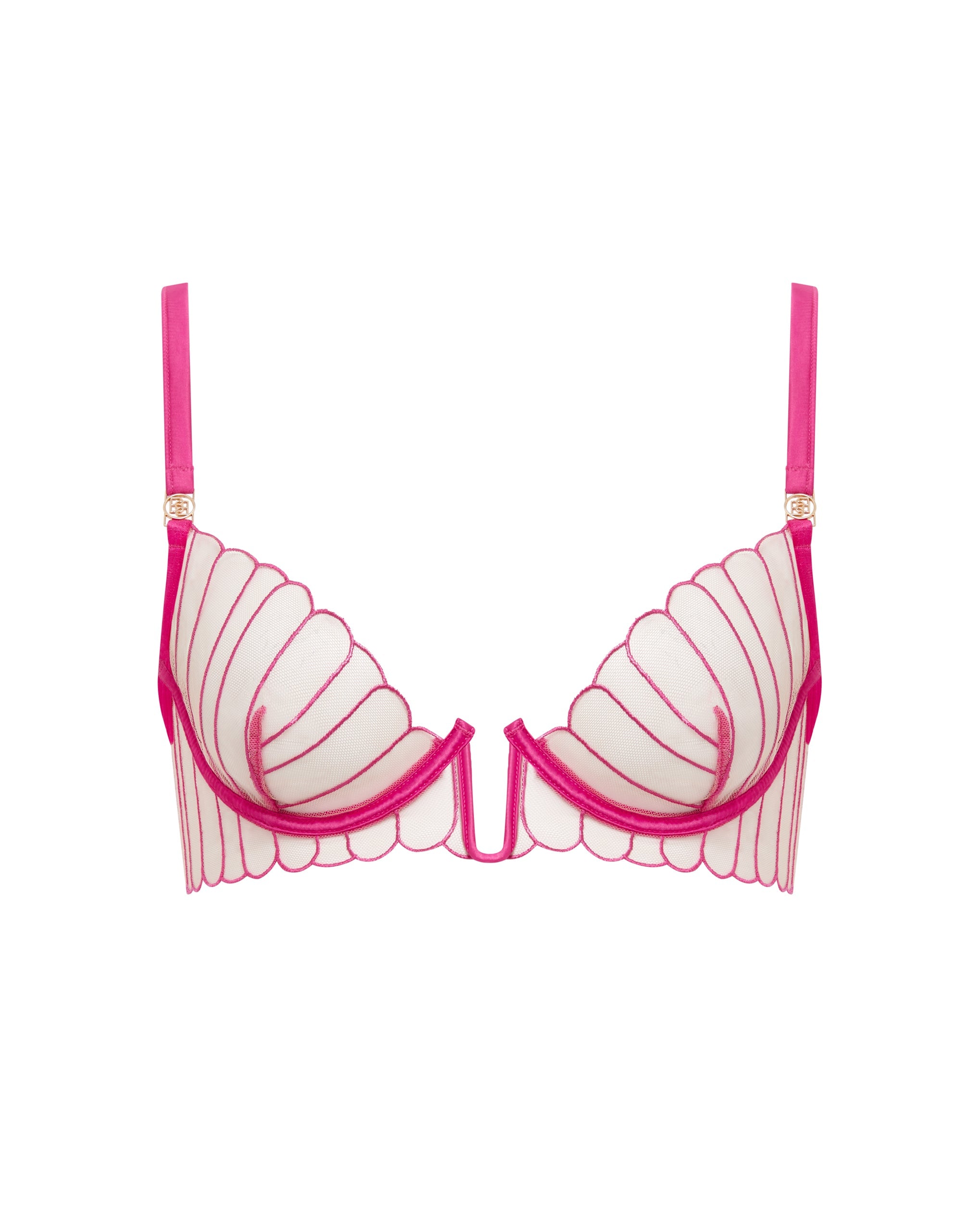 Imogen Embroidered Sheer Bra Pink