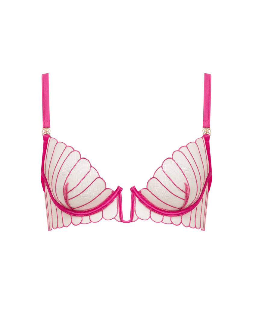 Imogen Embroidered Sheer Bra Pink