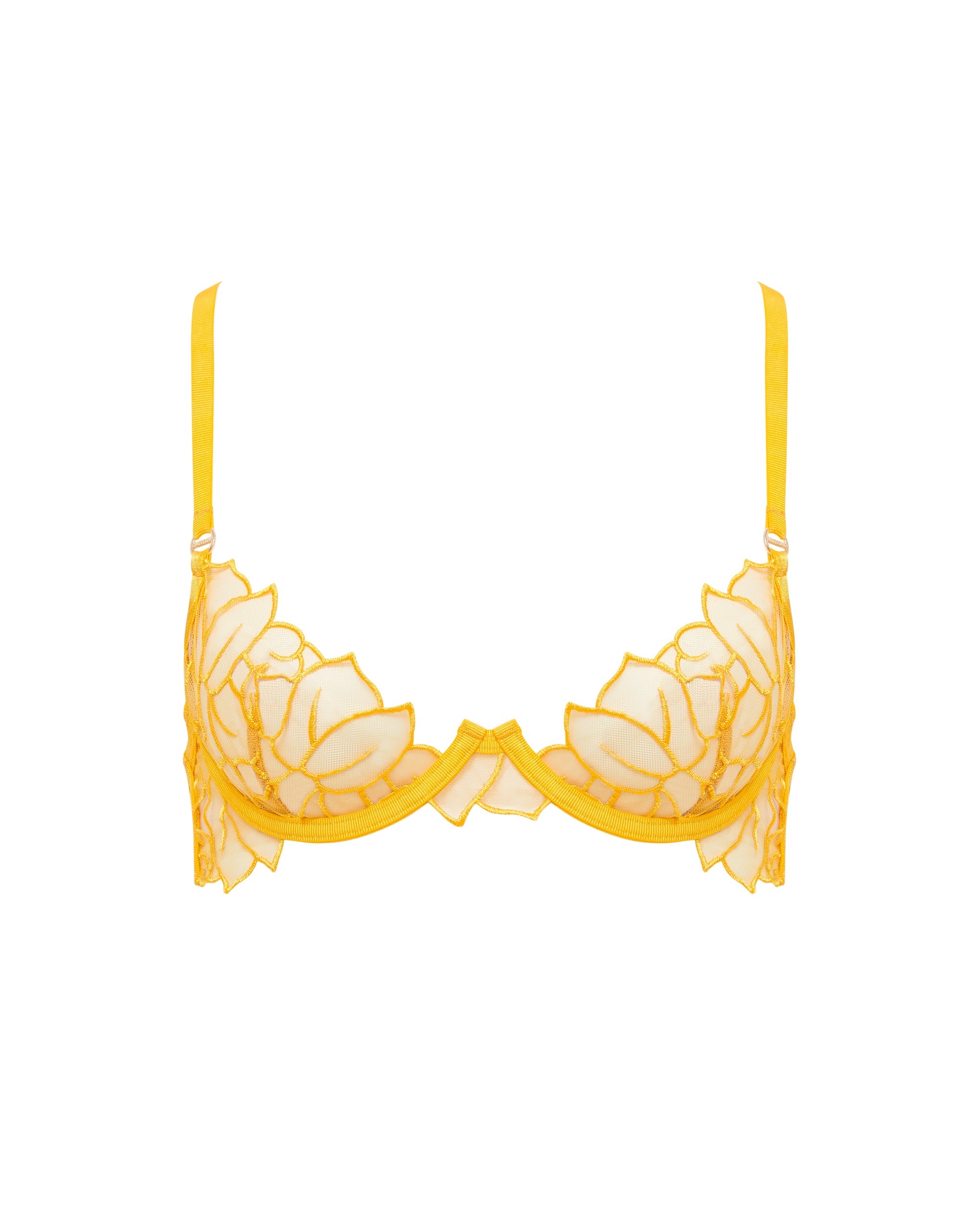 Laurel Leaf Embroidered Bra Gold