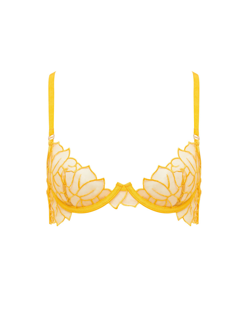 Laurel Leaf Embroidered Bra Gold