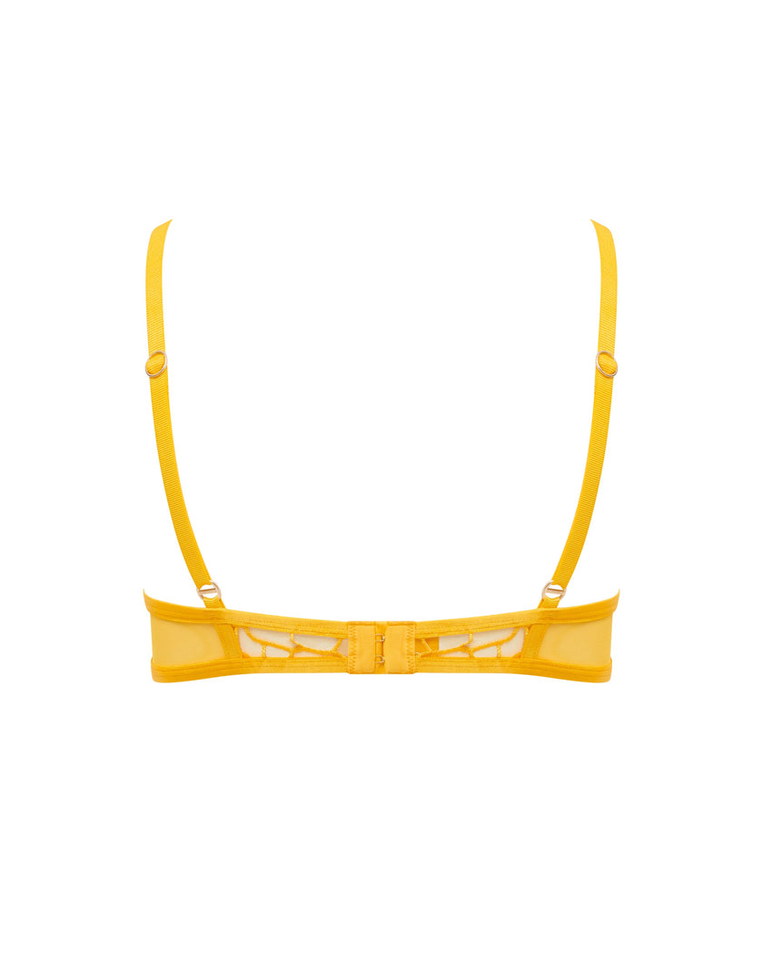 Laurel Leaf Embroidered Bra Gold