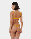 Laurel Leaf Embroidered Bra Gold