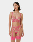 Marisa Embroidered Sheer Bra Pink