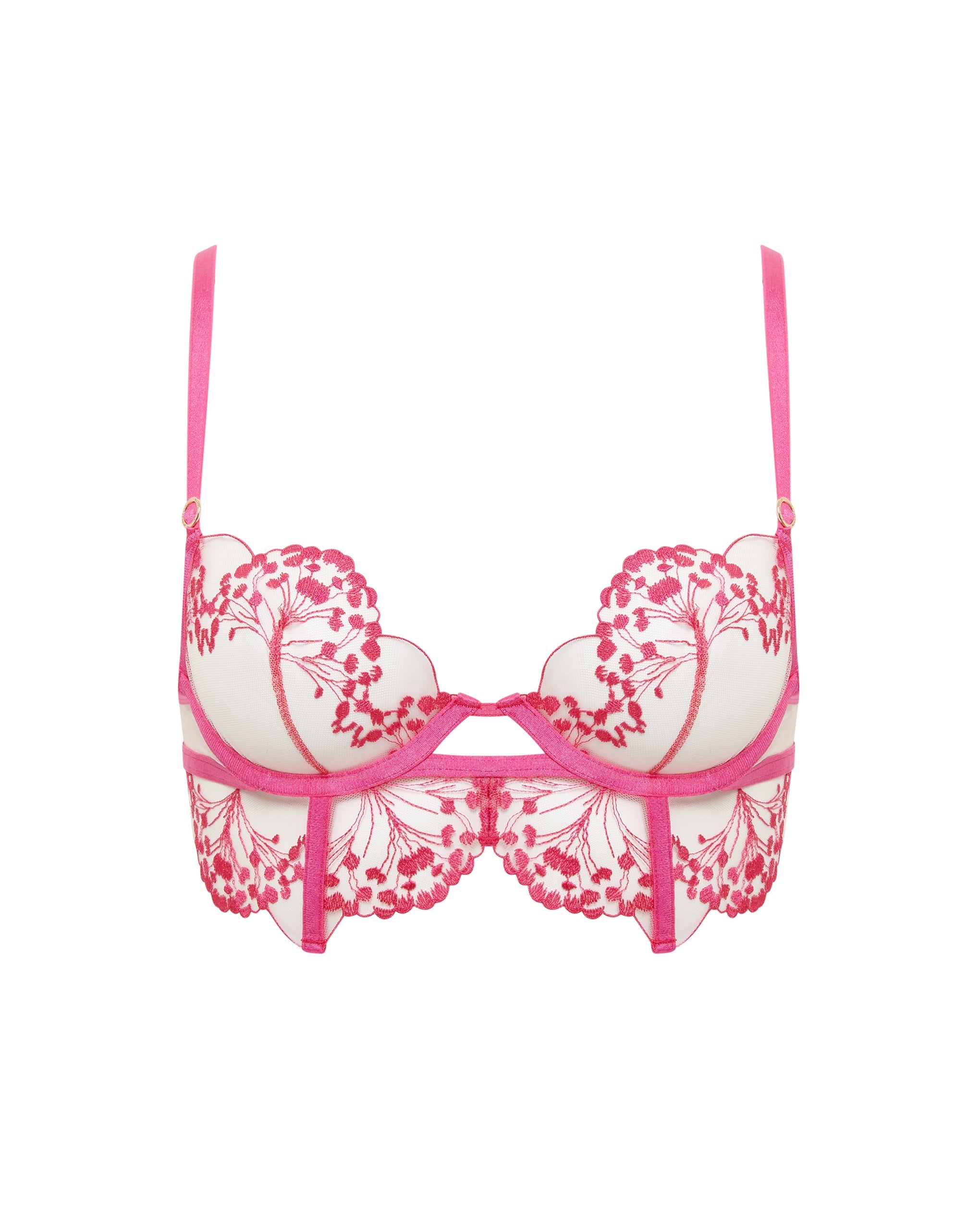 Marisa Embroidered Sheer Bra Pink