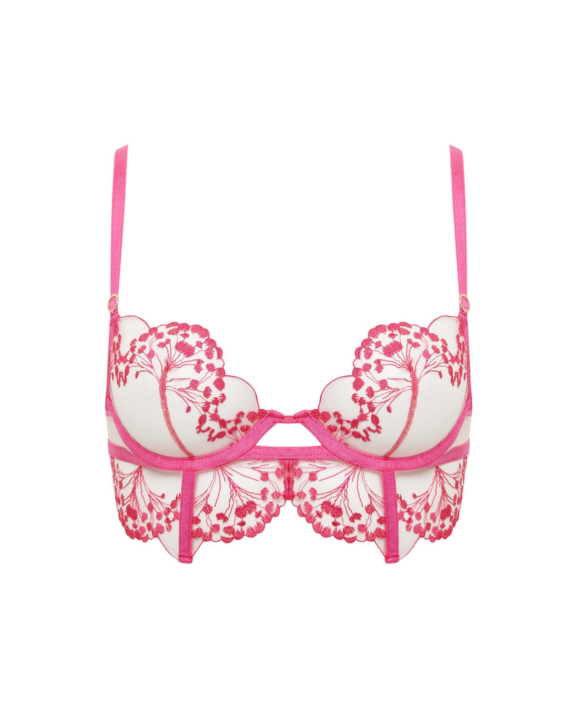 Marisa Embroidered Sheer Bra Pink