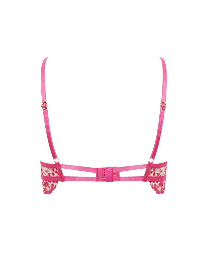Marisa Embroidered Sheer Bra Pink