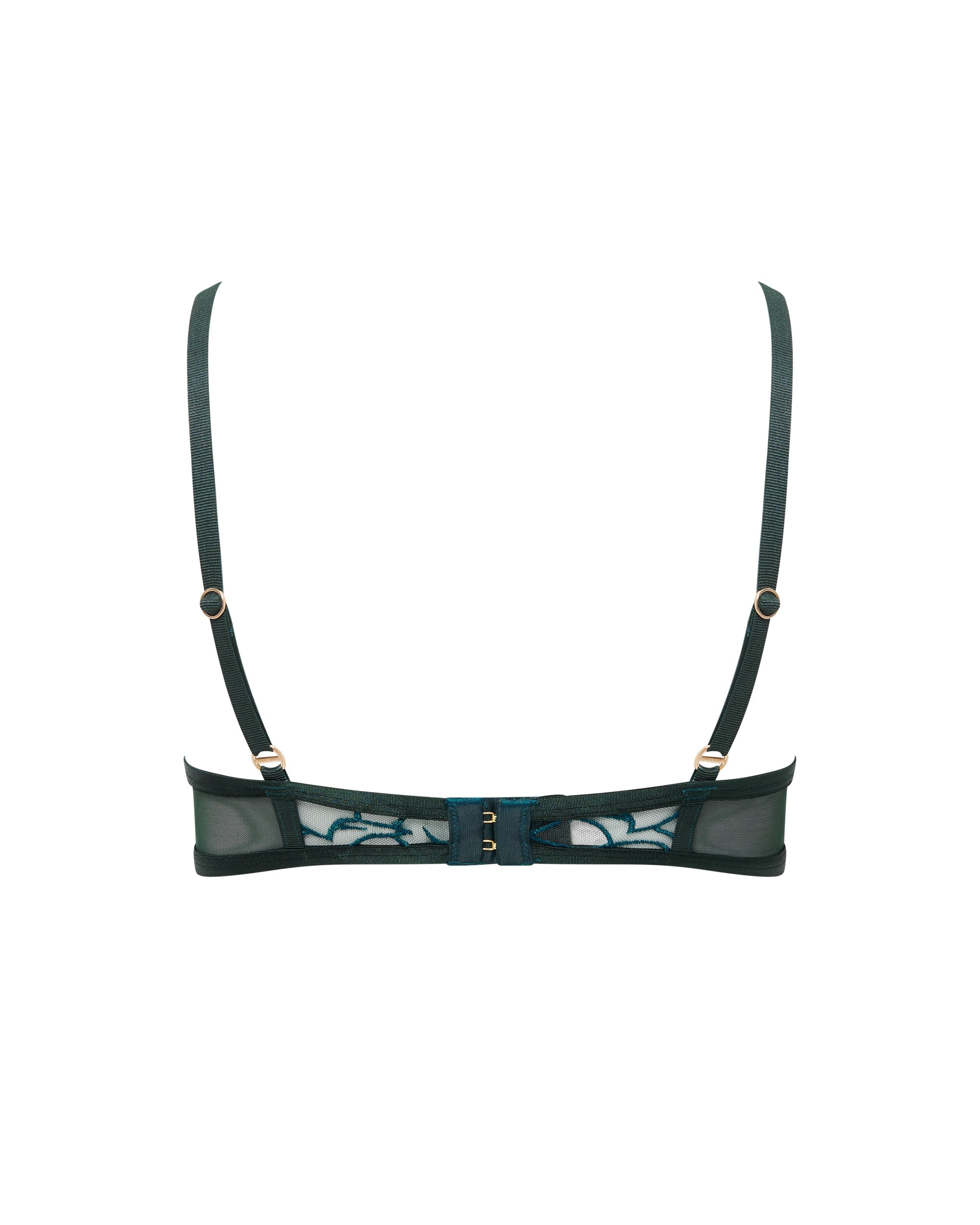 Laurel Leaf Embroidered Bra Green
