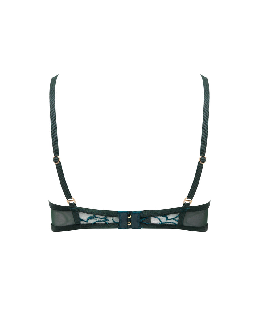 Laurel Leaf Embroidered Bra Green