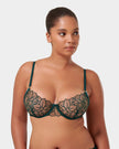 Laurel Leaf Embroidered Bra Green