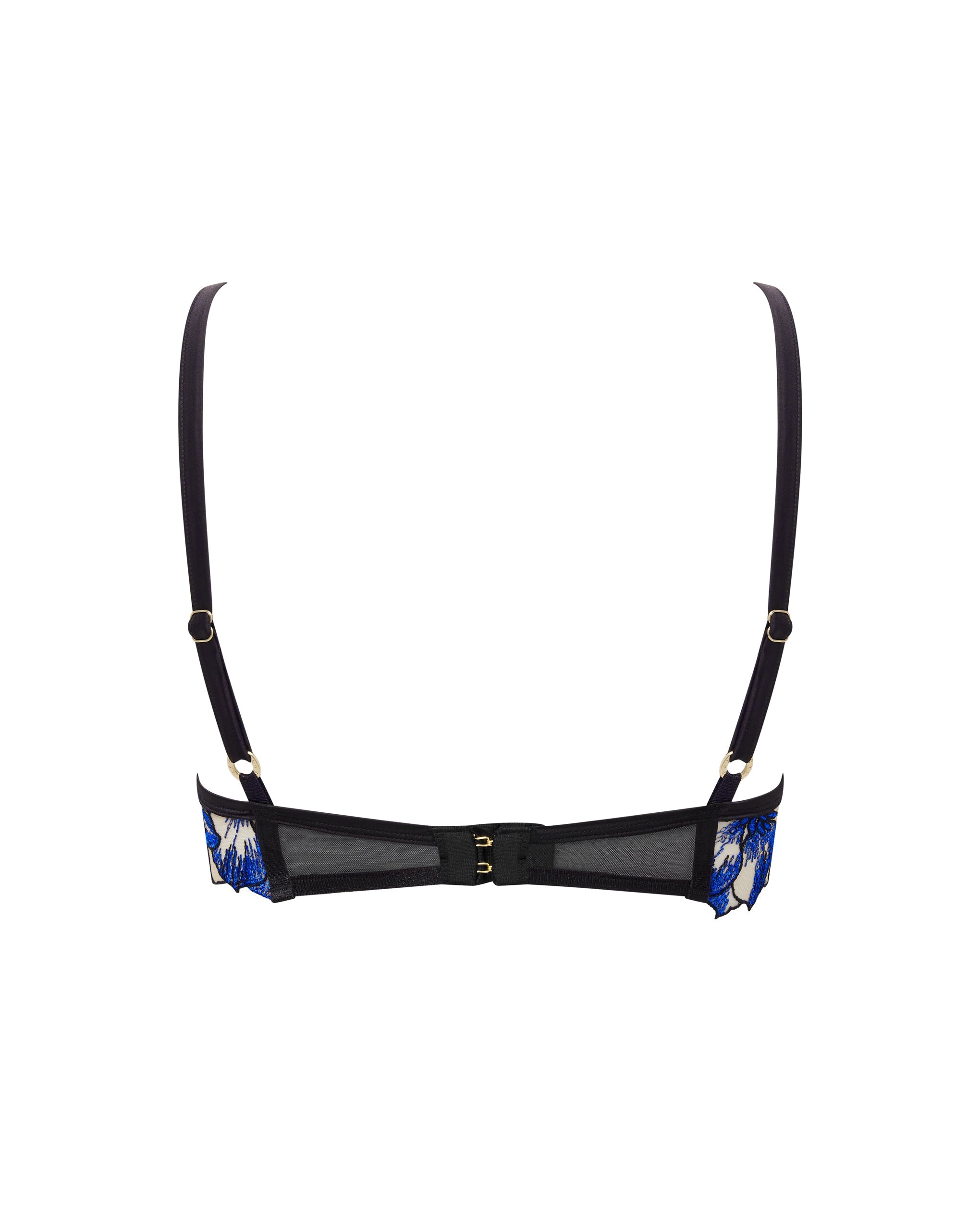 Lyandra Floral Embroidered Bra Blue