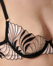 Katerine Embroidered Sheer Bra Black/Pearl