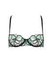 Odette Floral Balcony Bra Black/Summer Green