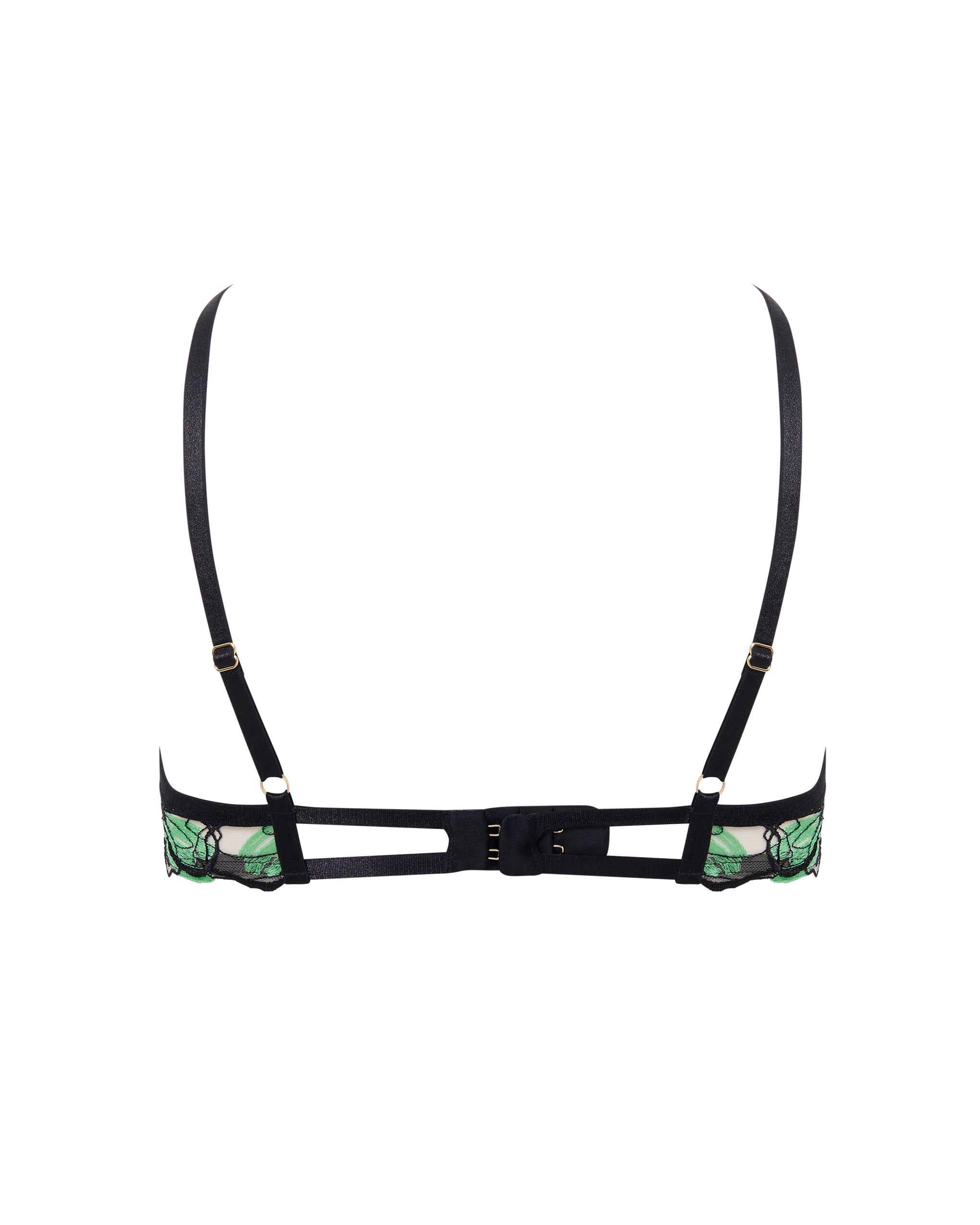 Odette Floral Balcony Bra Black/Summer Green