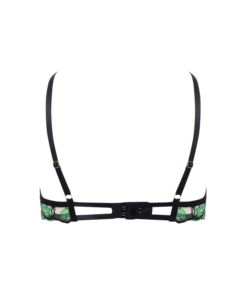 Odette Floral Balcony Bra Black/Summer Green