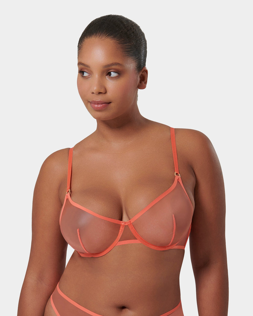 Naomi Mesh Bra Coral