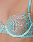 Lilly Floral Embroidered Bra Blue