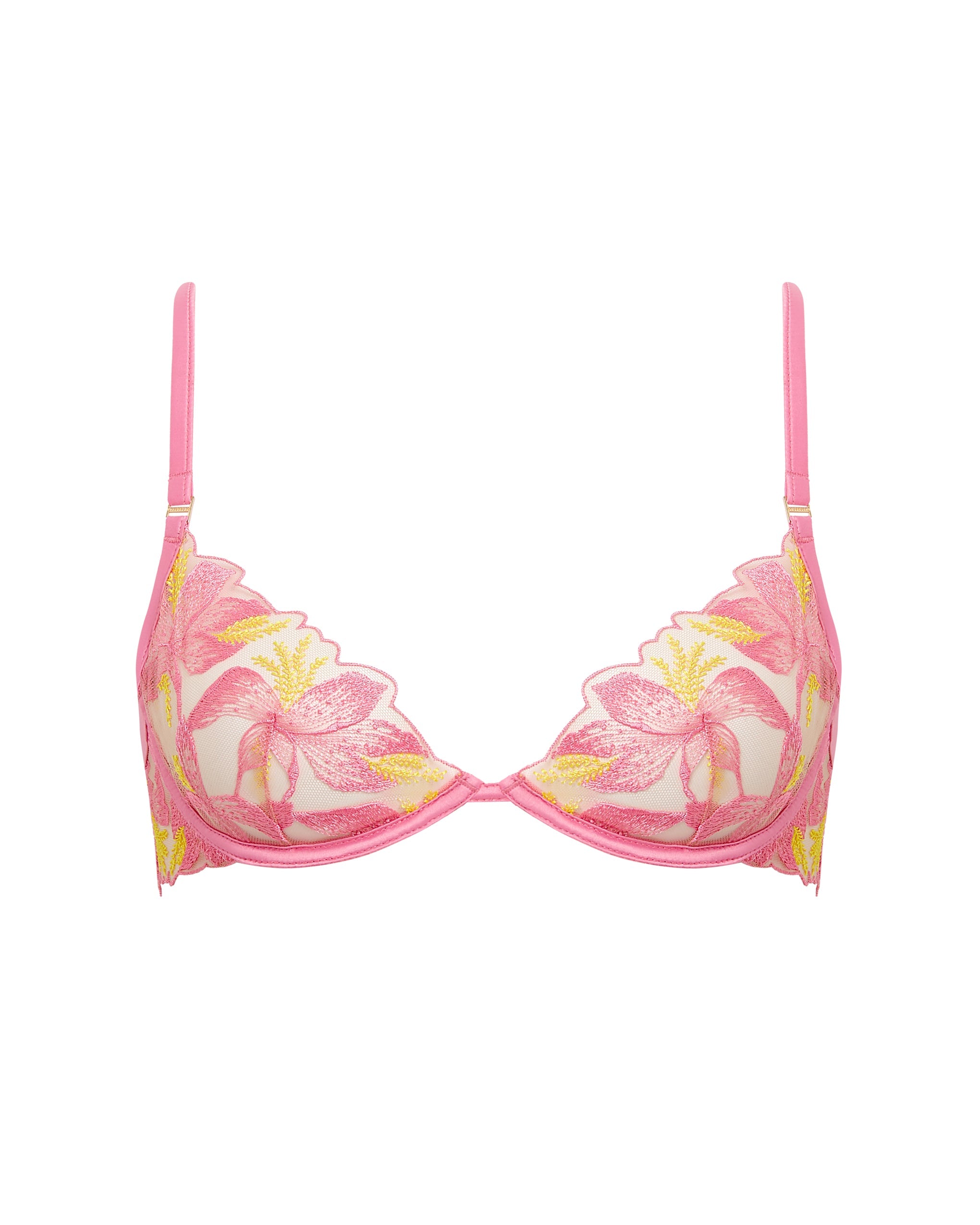 Patrice Sheer Bra Pink/Yellow