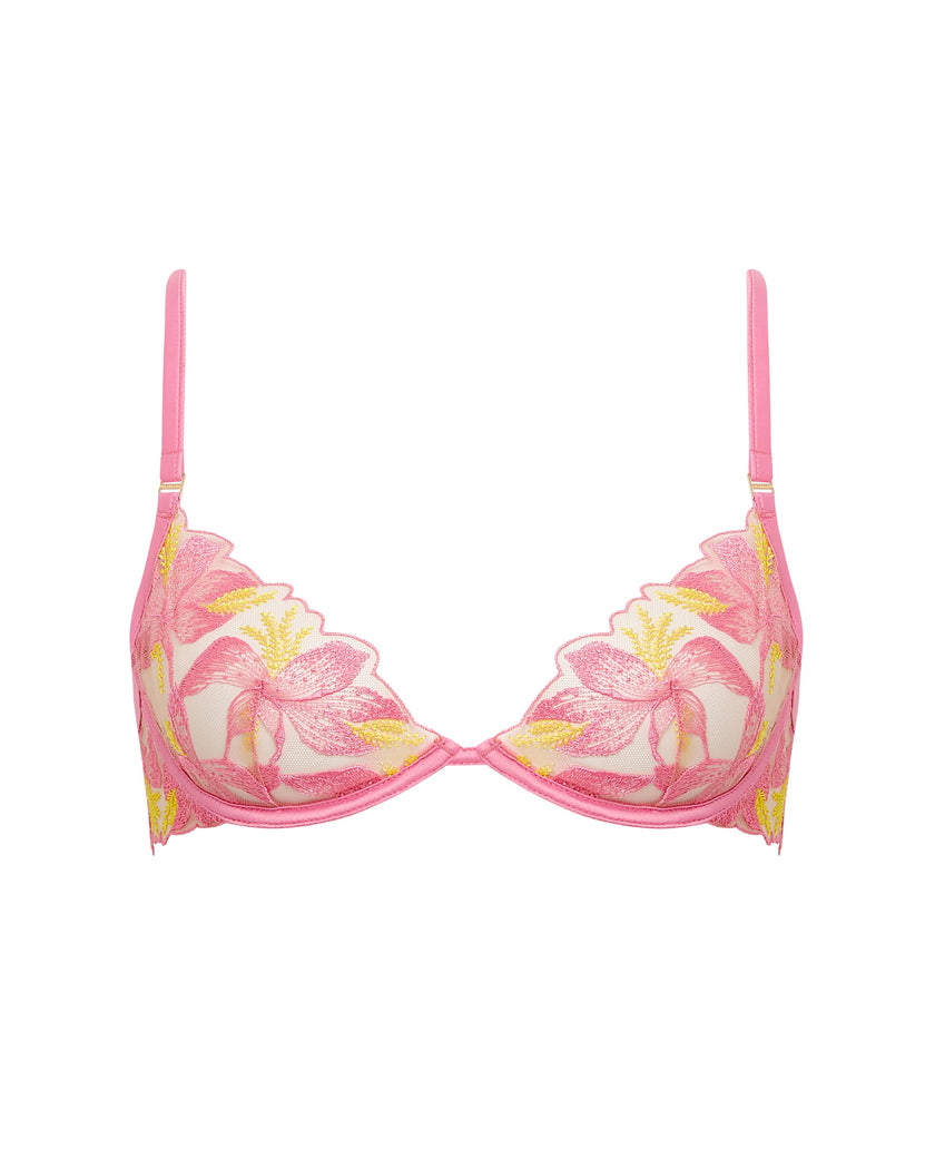 Patrice Sheer Bra Pink/Yellow