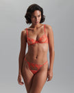 Harlow Heart Embroidered Bra Coral