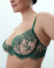 Amaris Sheer Floral Bra Green