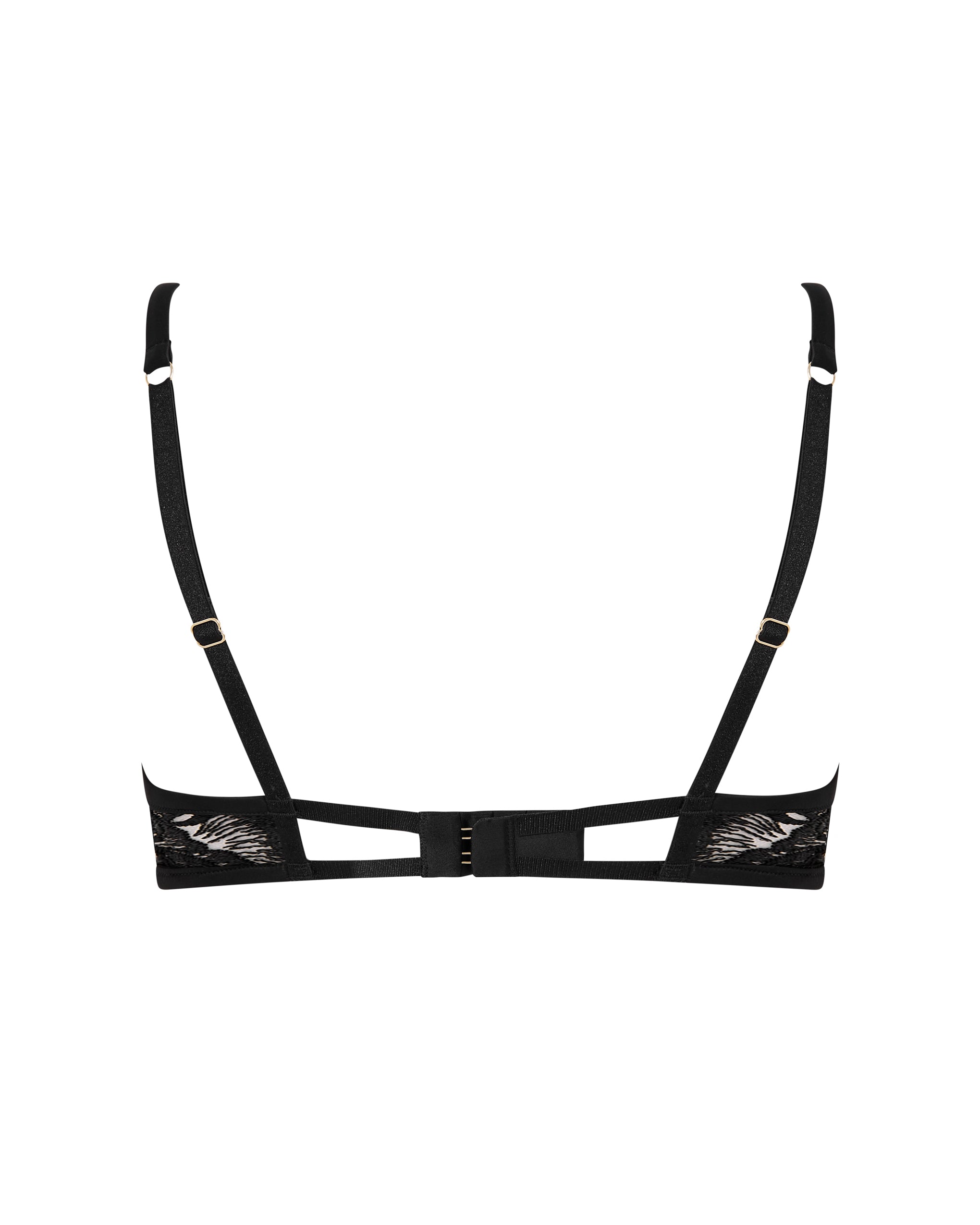 Morelle Embroidered Sheer Bra Black