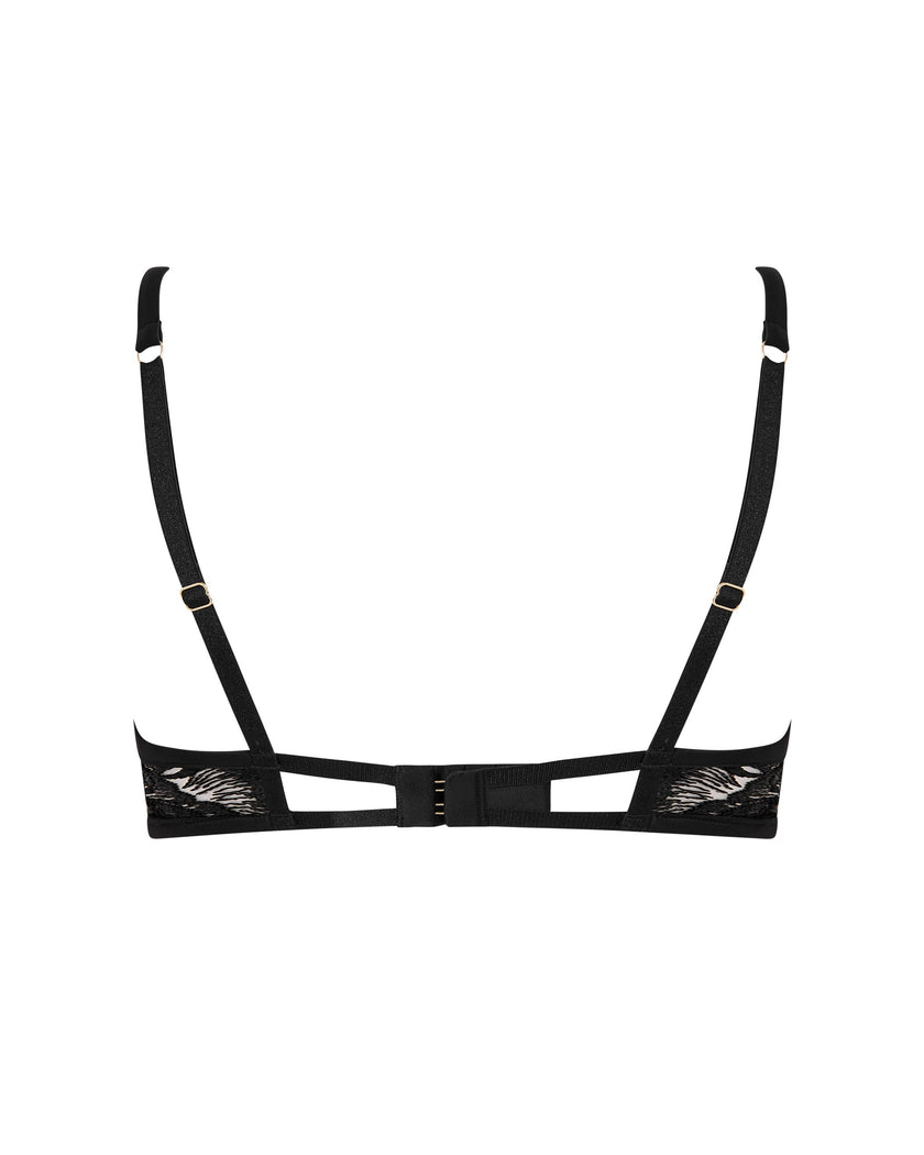 Morelle Embroidered Sheer Bra Black
