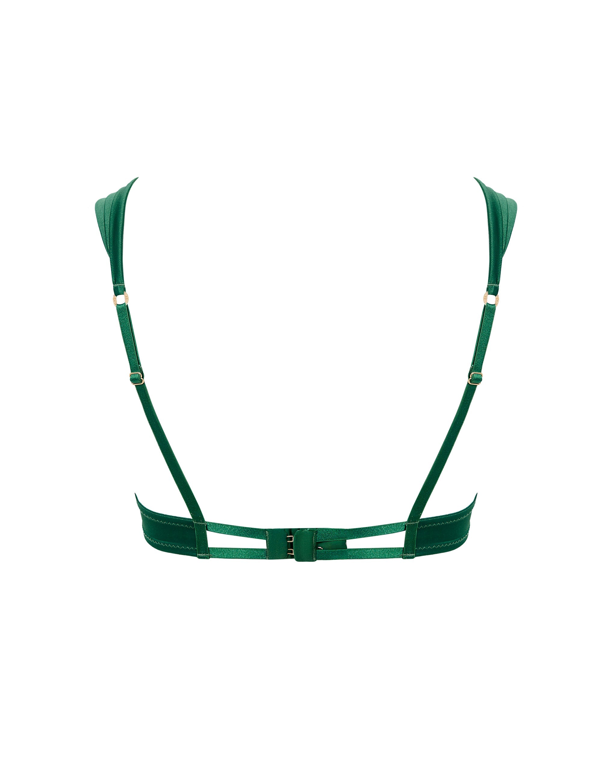 Octavia Satin Moulded Bra Green