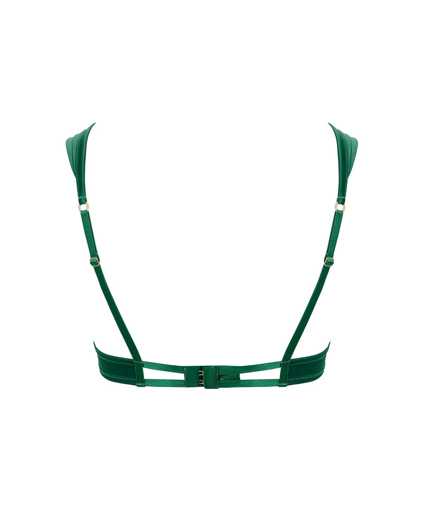 Octavia Satin Moulded Bra Green