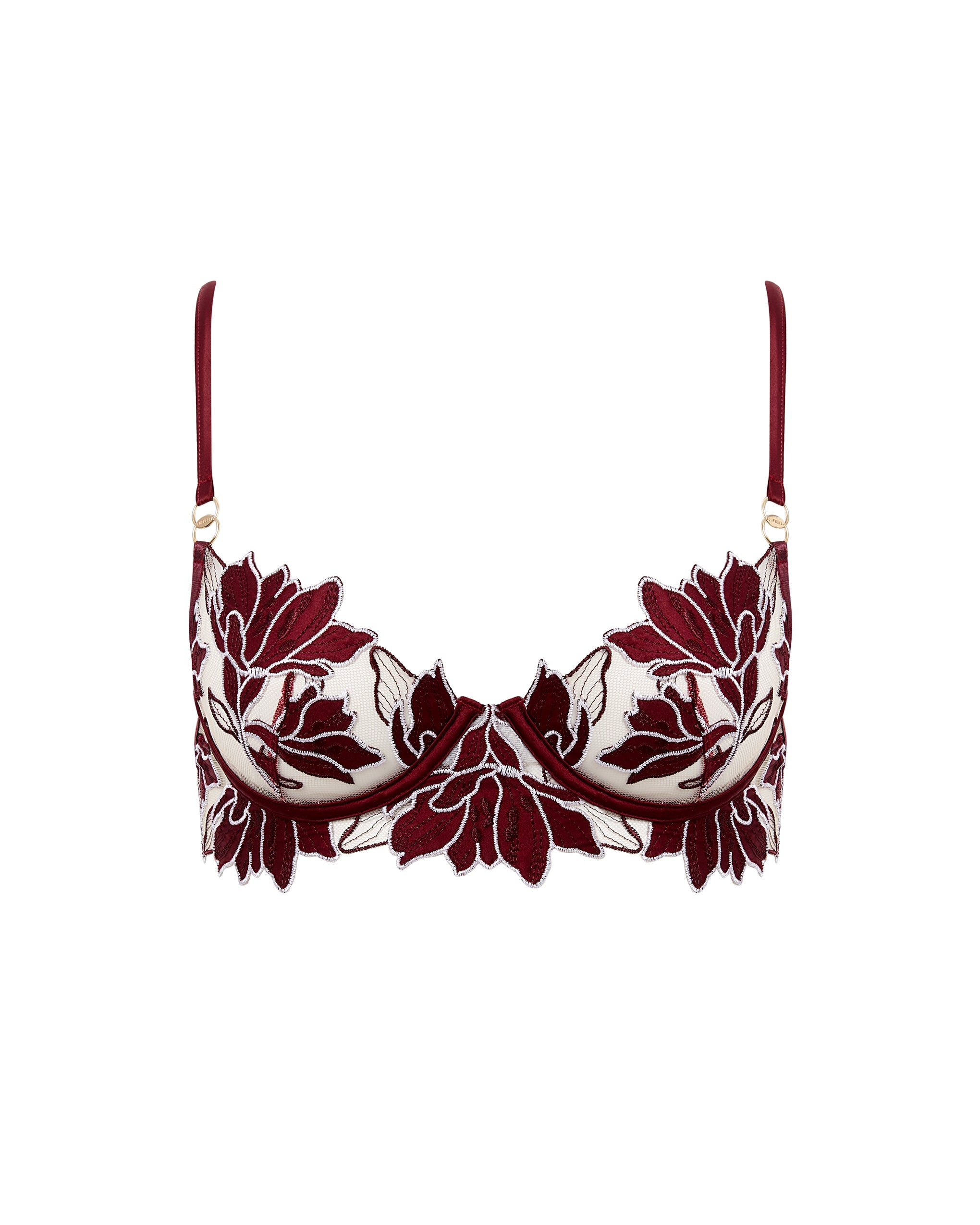 Geneva Embroidered Longline Bra Cherry