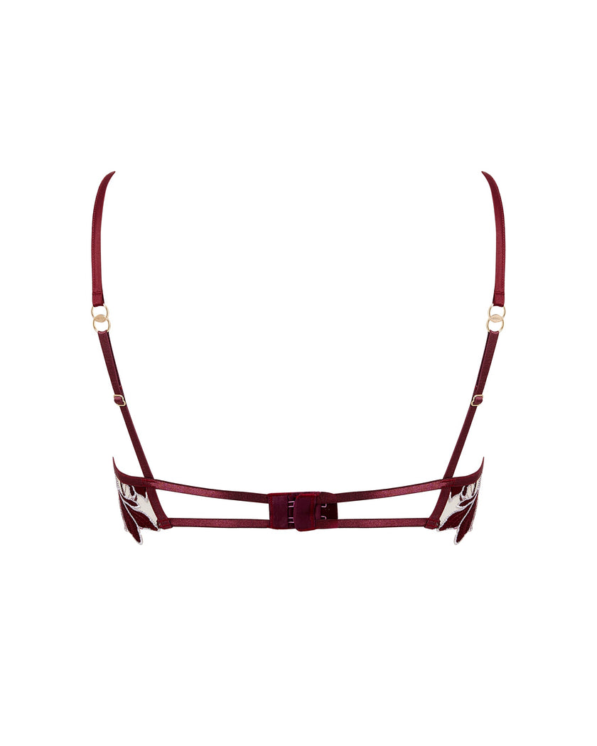 Geneva Embroidered Longline Bra Cherry