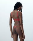 Asha Sheer Floral Bra Red