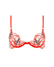 Asha Sheer Floral Bra Red
