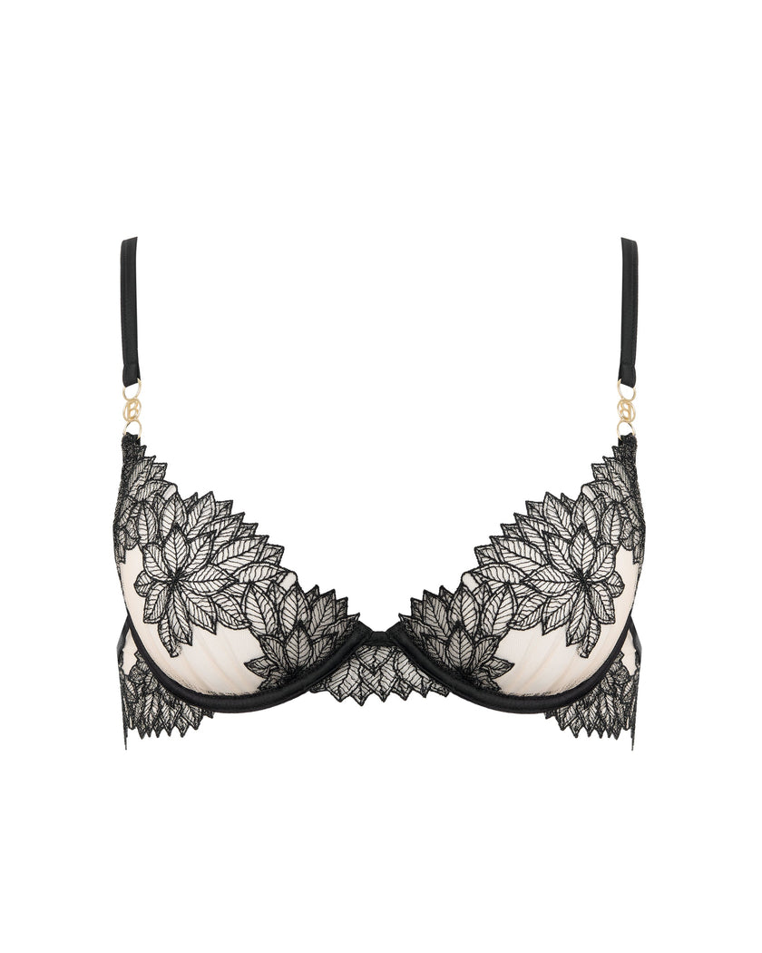 Inaya Sheer Floral Bra Black