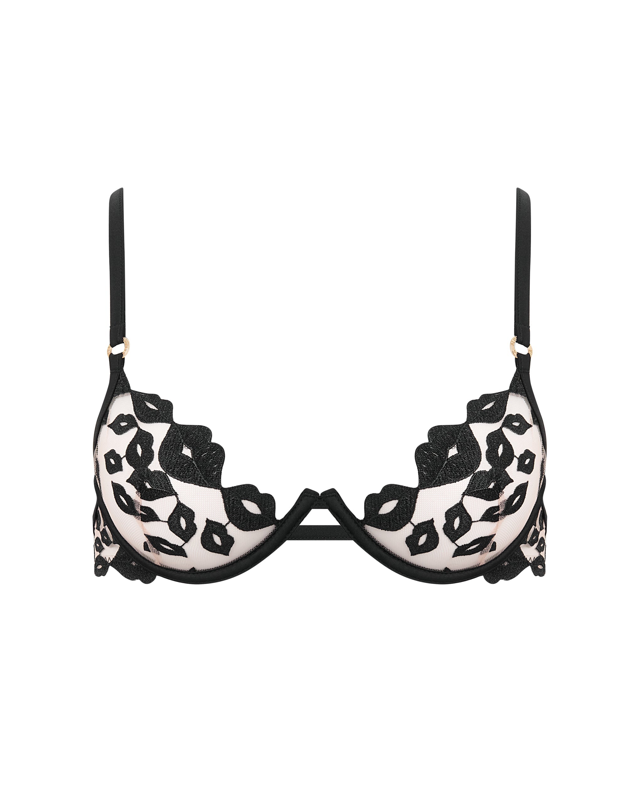 Marian Embroidered Bra Black