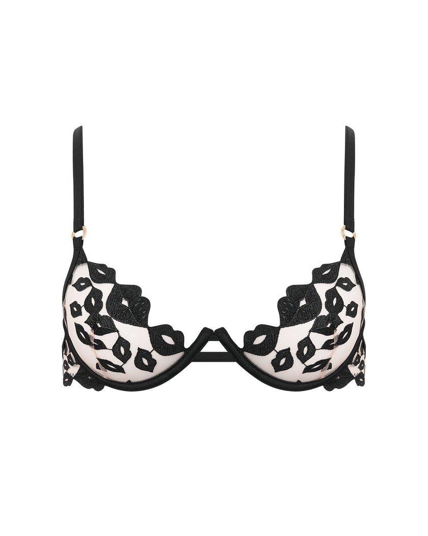 Marian Embroidered Bra Black