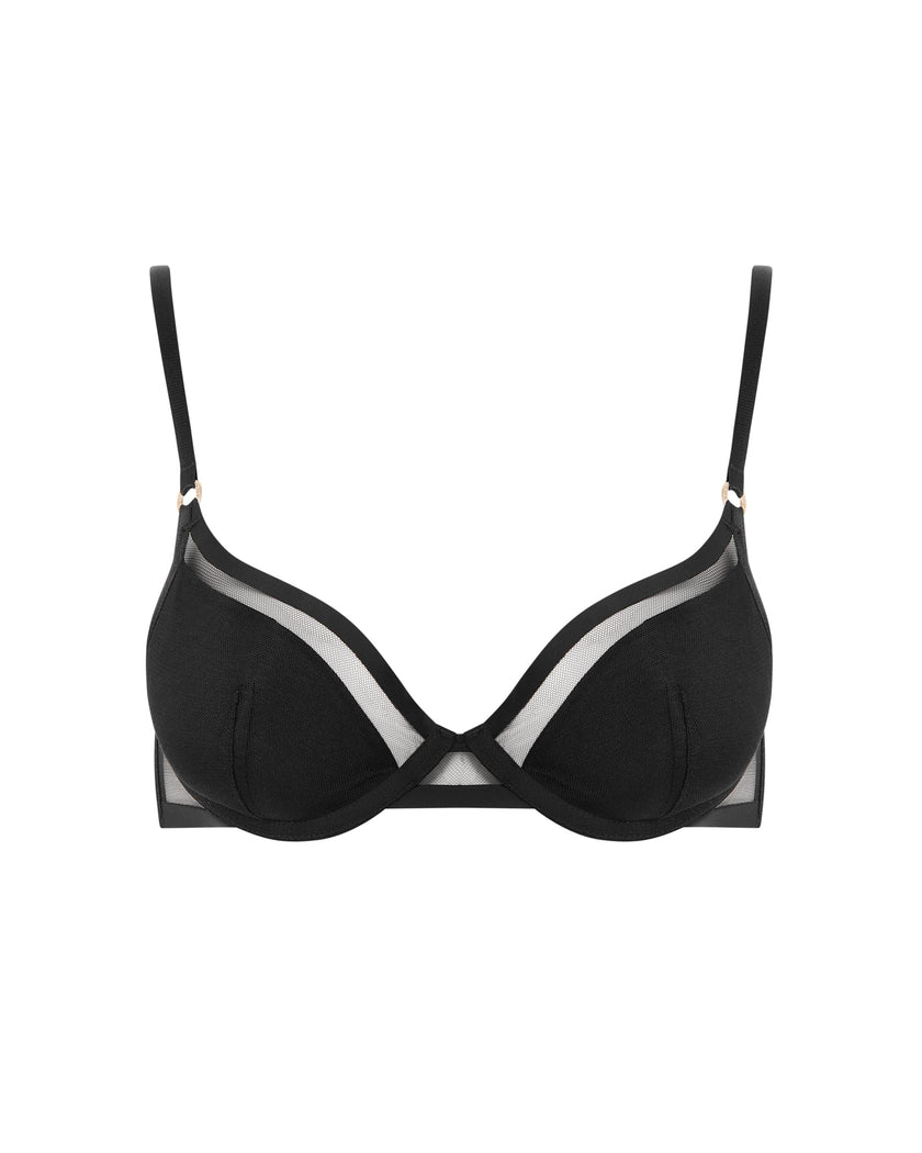 Naomi Moulded Mesh Bra Black