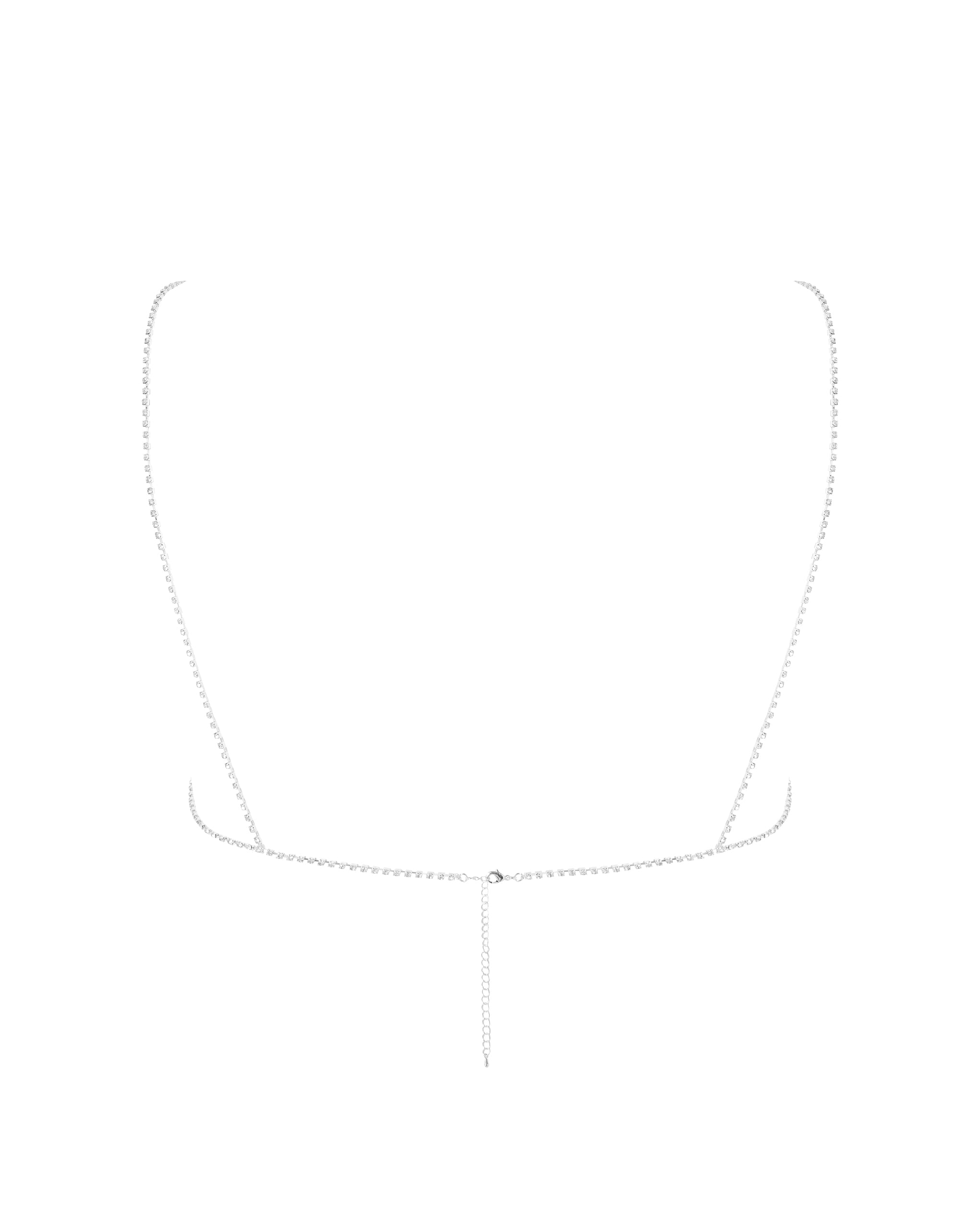 Estelle Open Diamante Bra Silver