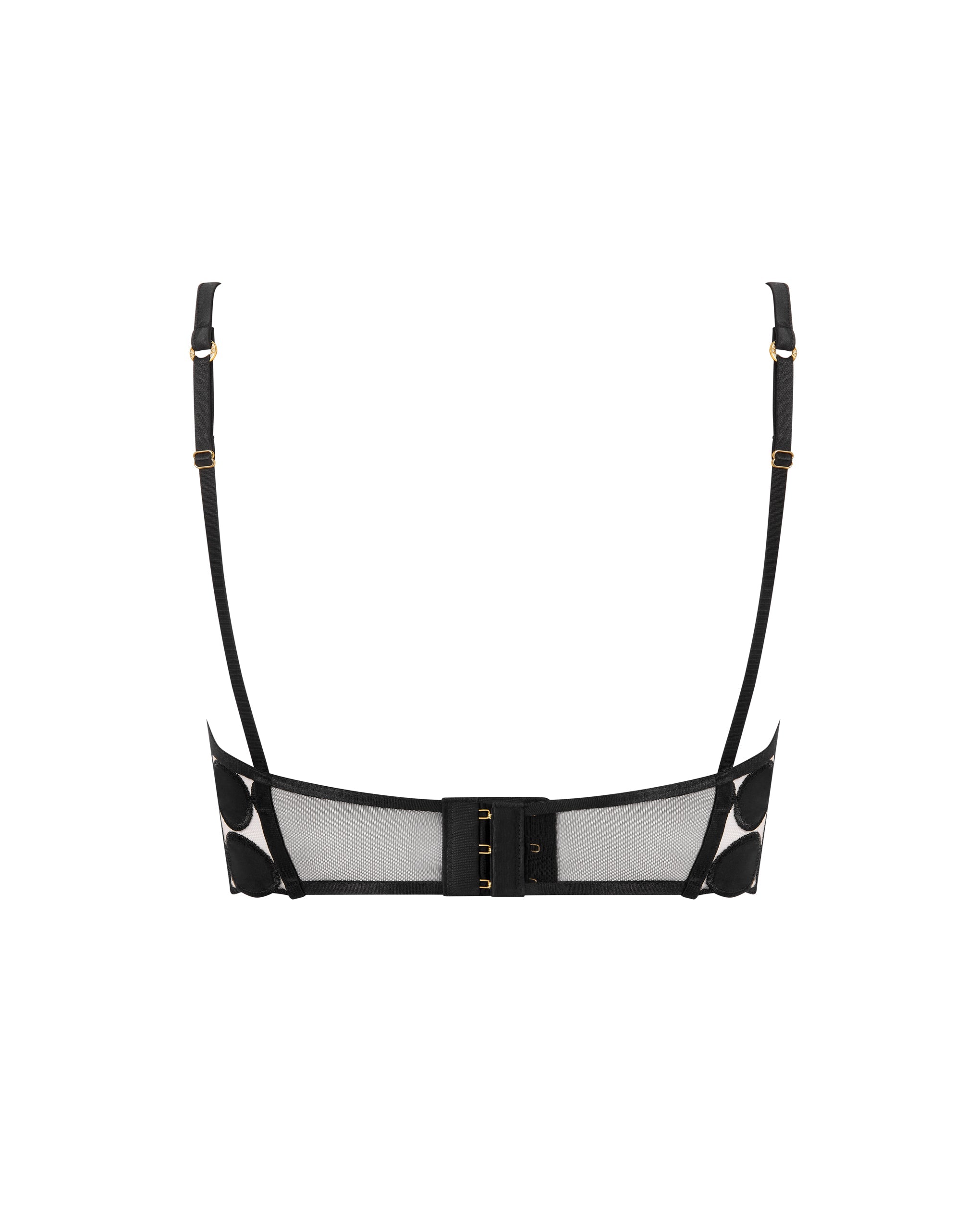 Lia Polka Dot Longline Bra Black