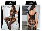 Plus Size Solid Cutout Mini Bodystocking Dress