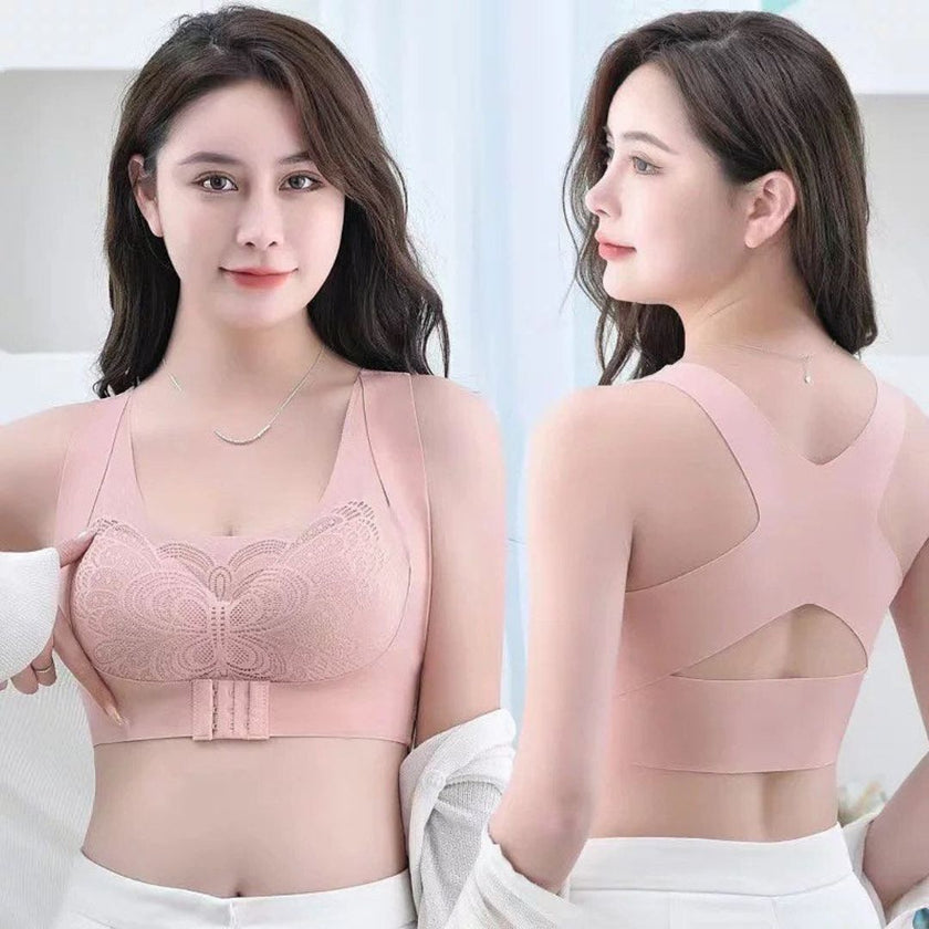 Elegant Lace Front Hook Posture Sports Bra