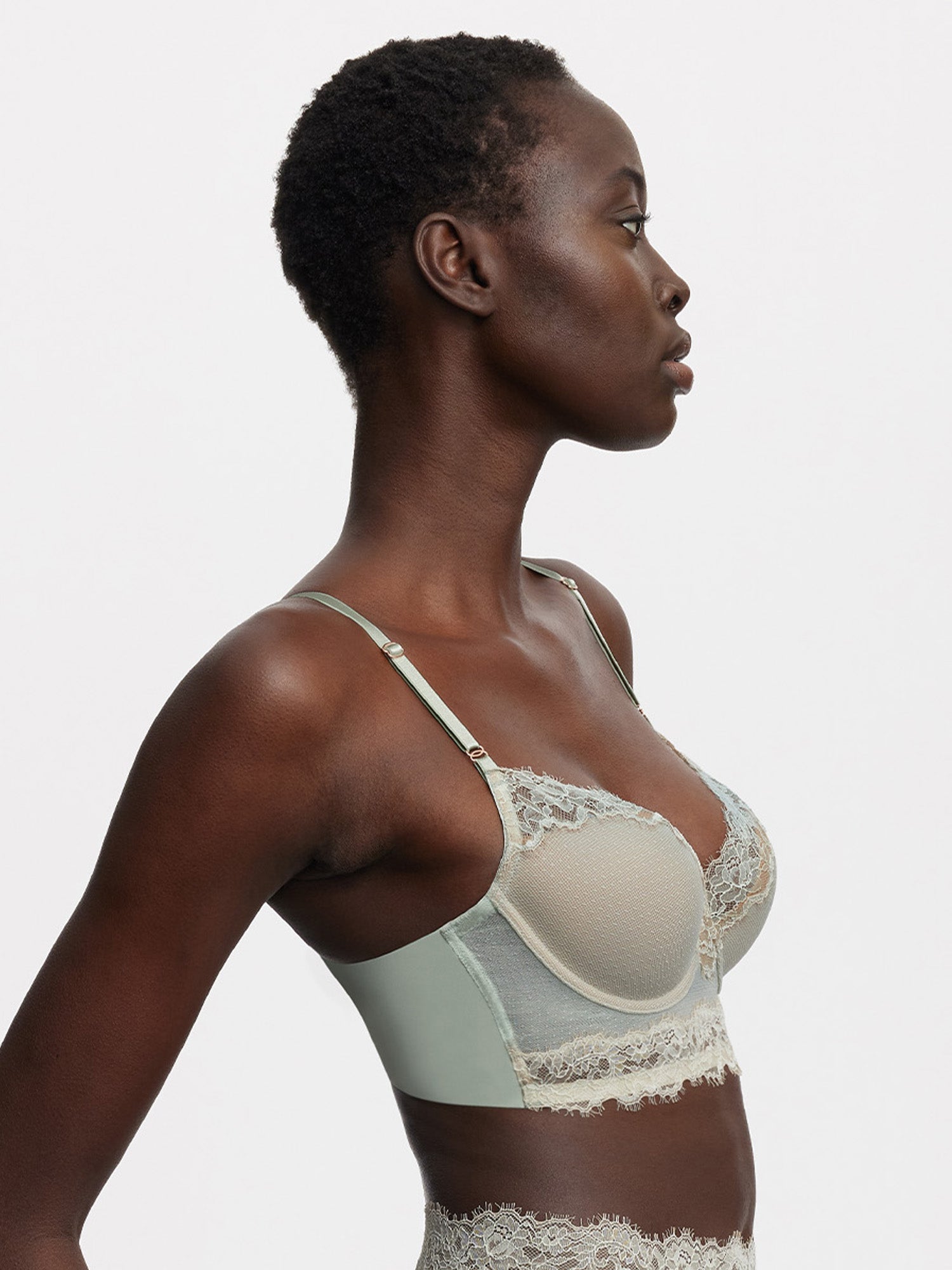 Entice Longline Lightly Lined Bra - Frosted Jade