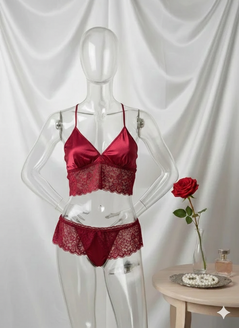 Lace Lingerie Set – Embroidered Bra & Panty