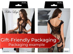 Out of Line Strappy Fishnet Bodystocking with Garters
